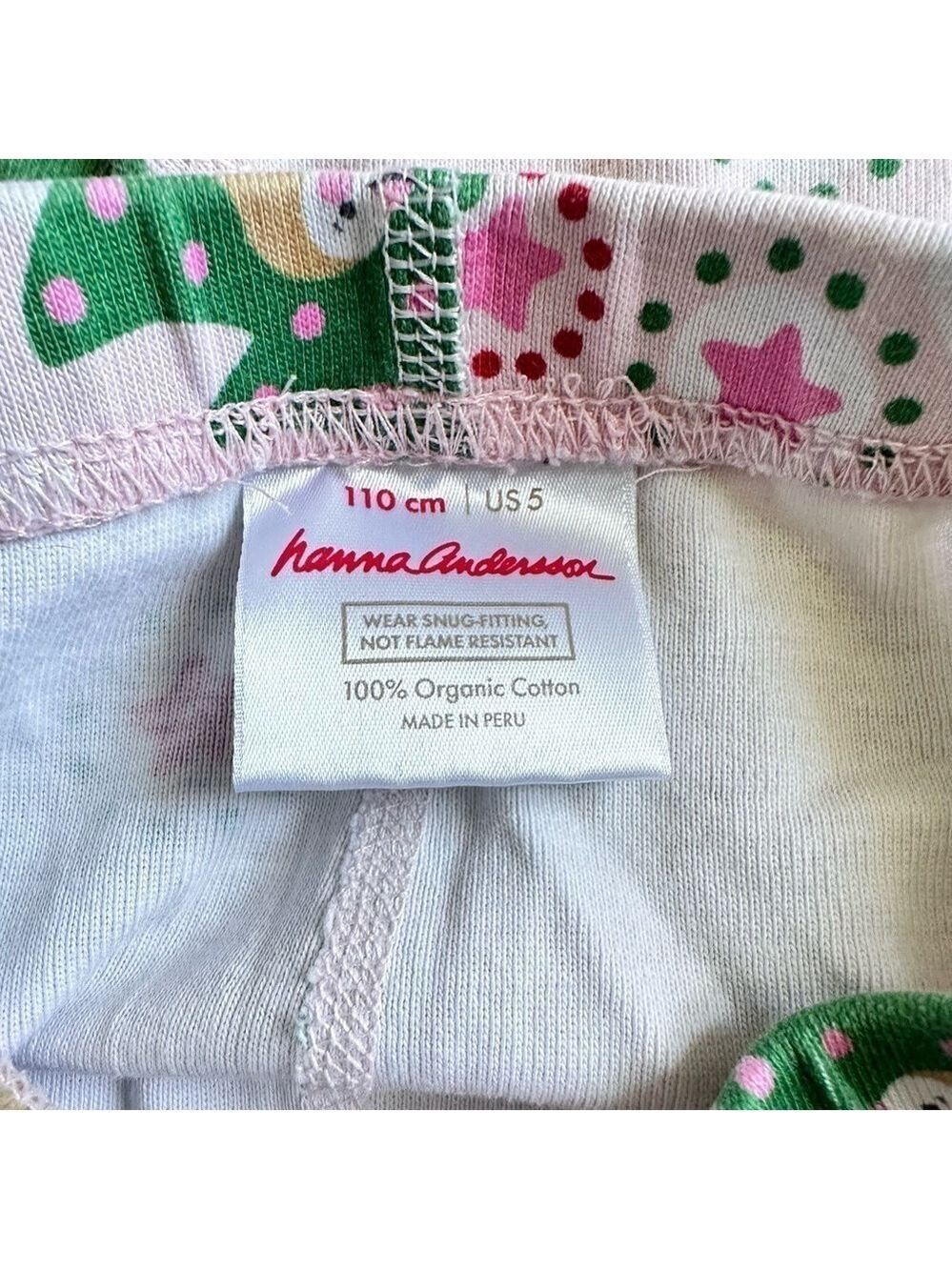 Hanna‎ Andersson Organic Pajama Set Holiday Deer Penguin Print Size 110 US 5 - Picture 6 of 7